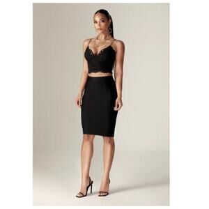 NWT ALIEVA DENISE BANDAGE Midi SKIRT Size XL